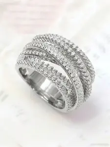 1 PC Fashion Cubic Zirconia Ring For Women For Wedding Engagement Party Jewelry Valentine's Day Gift Artificial Zircon Rings Zircon Embellished Rings