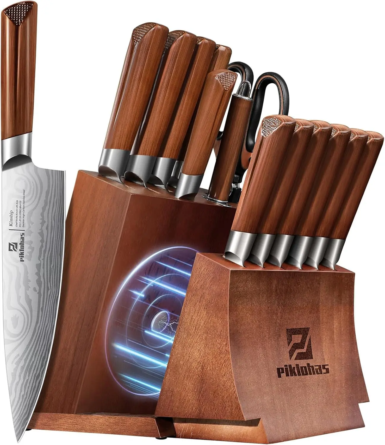Premium Kitchen Knife  15 Pieces Knife Sets with Magnetic Detachable Knife Holder