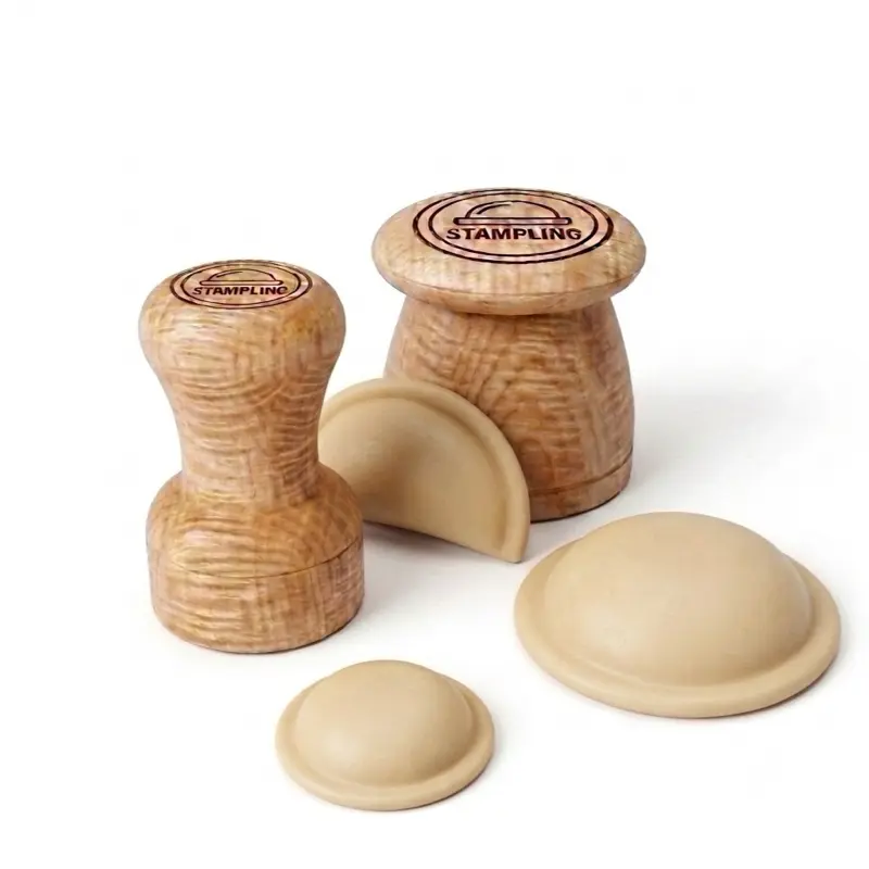 STAMPLING Dumpling Maker Set of 2 - Maple Wood Dumpling Press & Cutter, Press Twist Done, Mold for Ravioli Pierogi Empanada Gyoza Dim Sum