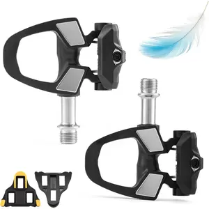 SPD-SL Compatible Road  Pedals-Only 90g Ultralight Clipless Pedals (180g/pair) with Carbon Fiber Composite, 9/16" Titanium Spindle & Sealed Bearings for Smooth Efficient Power Transfer