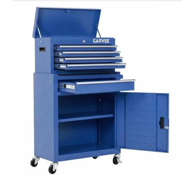 GAOMON 5-Drawer Rolling Tool Chest with Lock &Wheels 2-in-1 Large Toolbox