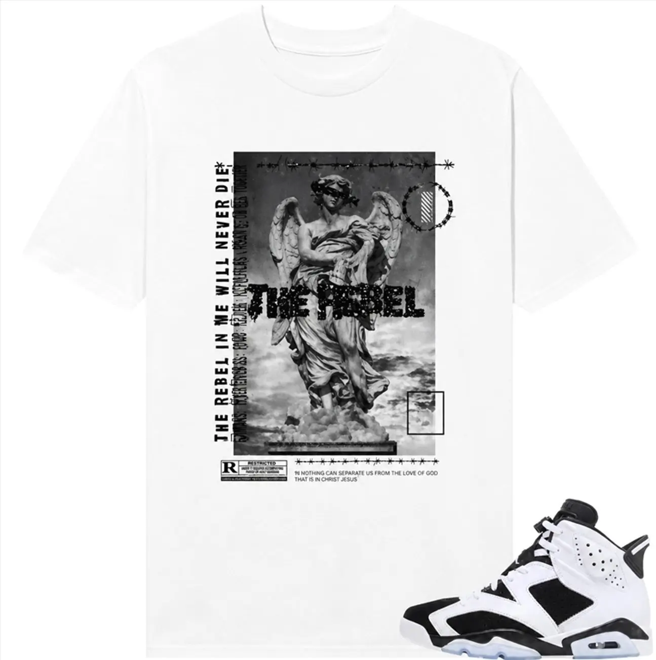 Matching T-Shirt for Jordan 6 Oreo - The Rebel Risk Streetwear