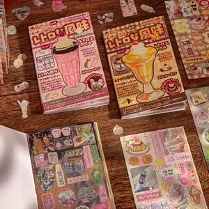 Cute Kawaii Aesthetic Mini Scenes Convenience Store Theme, Vintage Japanese Atmosphere Stickers, 30 Pack Decorative Stickers for Phone Cases