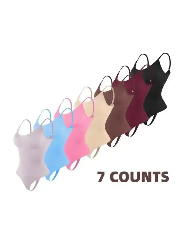 Women's Plain Adjustable Strap Cami Shapewear Bodysuit, Sleeveless Tummy Control Shaper, Ladies Shapewear Clothes for All Seasons, Valentine's Day Gift for Girl