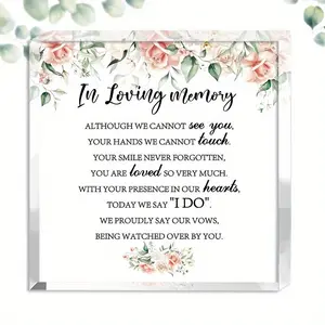Wedding Season!~ Wedding Memorial Sign In Loving Memory Wedding Sign 3.94 x 3.94 Inch Wedding Decor Acrylic Memorial Gifts Sign with Stand Rustic for Reception Funeral Memorial Loss Wedding Decor