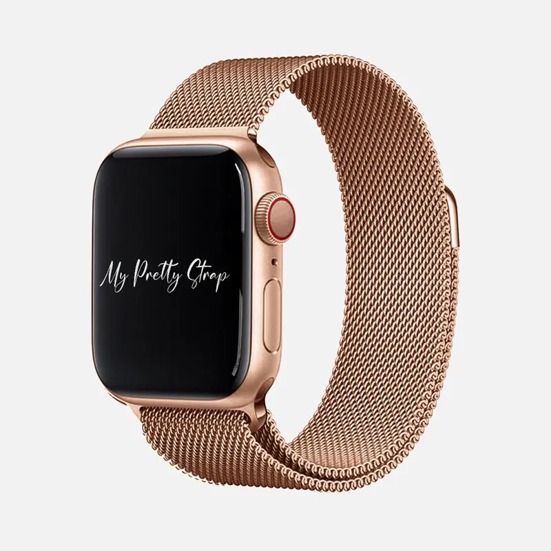 My Pretty Strap – Compatible Apple Watch Band – Stainless Steel iWatch Strap for Women – Series 1–11, SE & Ultra (38MM / 40MM / 41MM / 42MM / 44MM / 45MM / 49MM) – Gold, Silver, Rose Gold, Graphite, Starlight – Stainless Steel