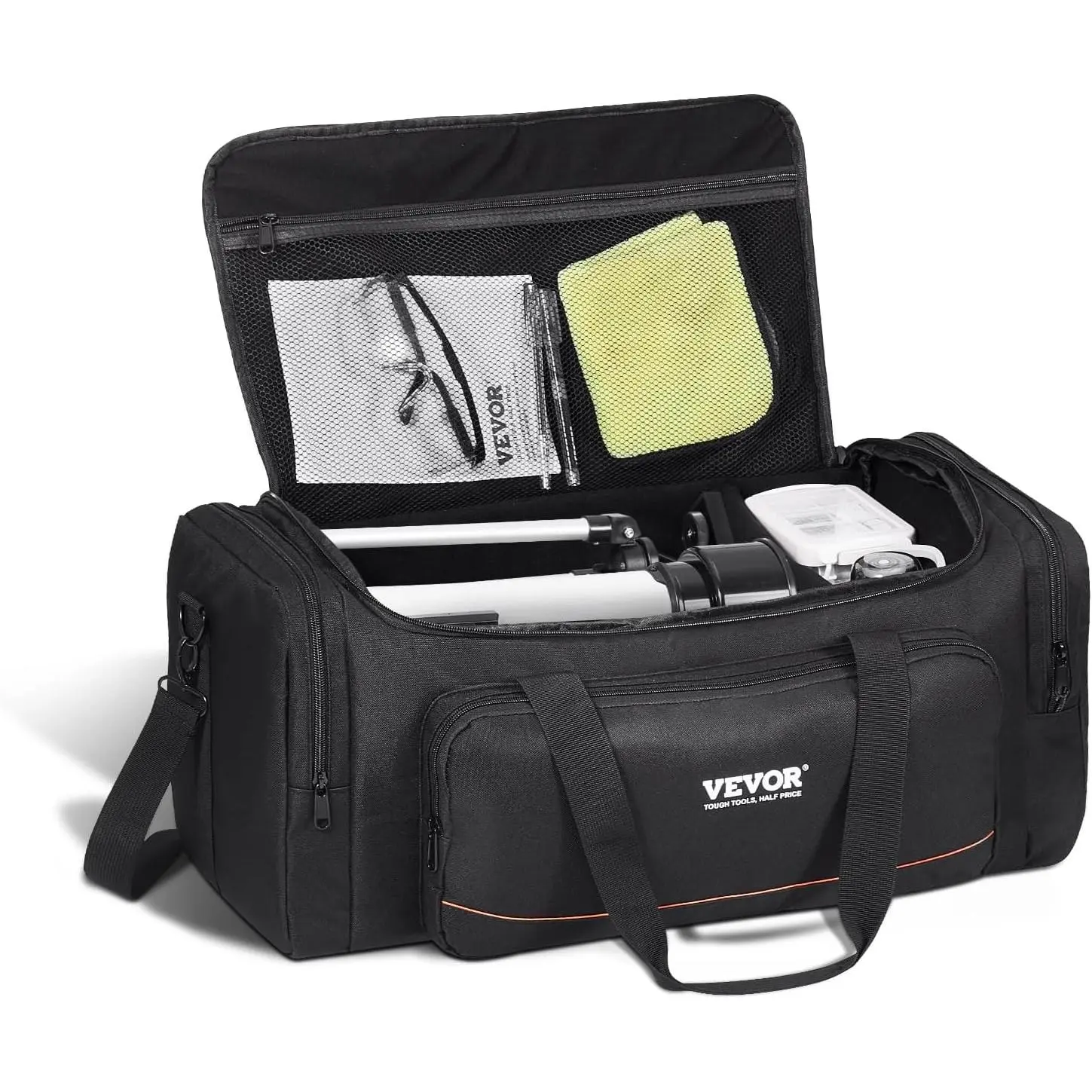 VEVOR Telescope Case, 22in Telescope Storage Bag with Fixed Buckles, Multi-Pocket & Detachable Divider for Telescope, Shock-Absorbent Telescope Carrying Case to Easily Secure Optical Tube & Tripod