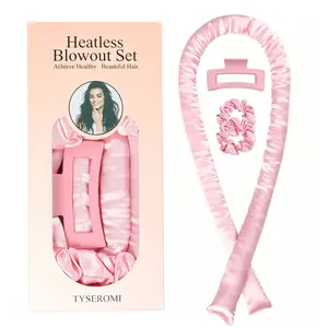 Heatless Curls Overnight, Heatless Hair Curler for Sleep in Waves, No Heat Curling Rod Headband Overnight Set, Soft Damage-Free, Comfortable Sleep in, for Long or Short Hair （Pink）