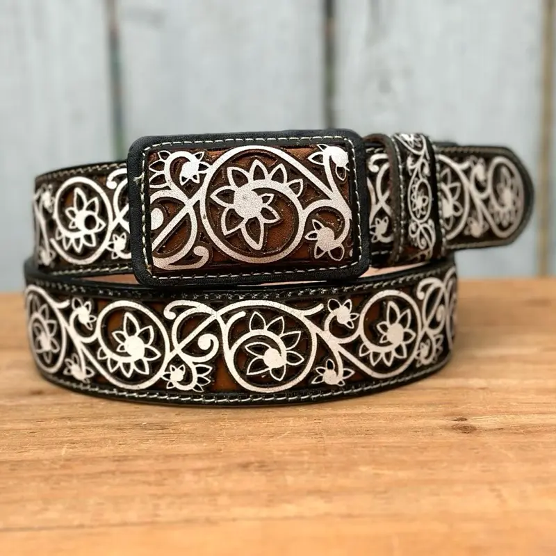 el centenario laser‑cut black cowhide belt - TikTok Shop display picture 1