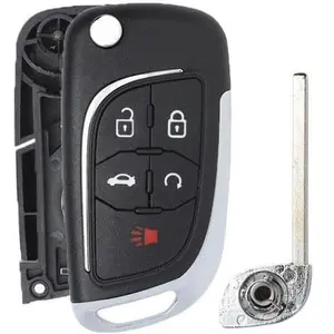 Modified 5 Button Flip Remote Key Shell Case for Chevy Camaro Cruze Equinox Malibu ,Just a Key Shell
