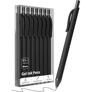 8 Pack Black Ink Gel Pens, 0.7mm Fine Point Retractable Quick-Drying Smooth Writing Pens for Journaling Note Taking Office School  Supplies(8Pcs-Black Ink