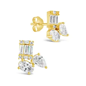 Aviana CZ Cluster Stud Earrings