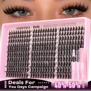 Dolly | Goddvenus Manga Lash Clusters Natural Wispy 300 Pcs Fairy Eyelash Clusters 10-16mm Fluffy Cluster Eyelash