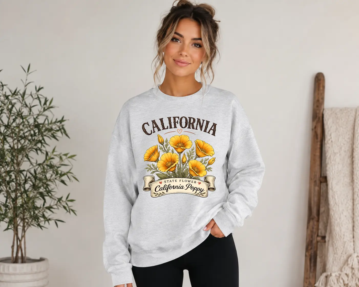 50 States State Flower Sweatshirt | Vintage Floral State Crewneck | Choose Your State | Gildan Sweatshirt