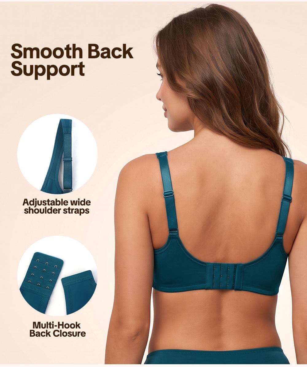 HSIA CoolCurve Unlined Plus Size Ice Silk Cooling 3D Curved Flexible Double Layer Cup Low Cut Balconette Bra Underwire Support Seamless Free Cut Scoop Square Neck  Anti Spillage No Gapping Lightweight Side Smoothing Women Everyday Bra