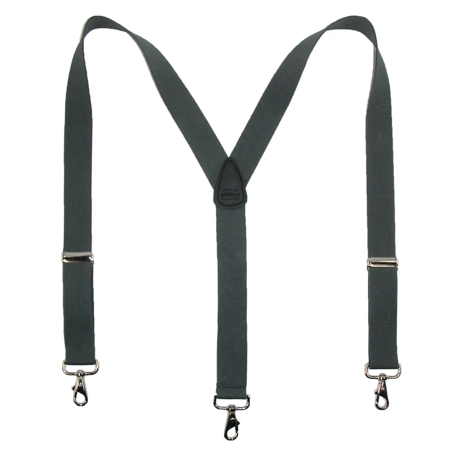 CTM Men's Big & Tall Solid Y-Back Suspenders, 1.5 Inch Heavy Duty Elastic with Adjustable Metal Swivel Hooks for Everyday Wear