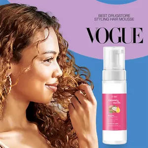 Coconut Oil and Shea Butter Hair Mousse, Soft Curling Mousse, Anti-Frizz, Highlights Curls, Specialized Hair Care for Curly Hair