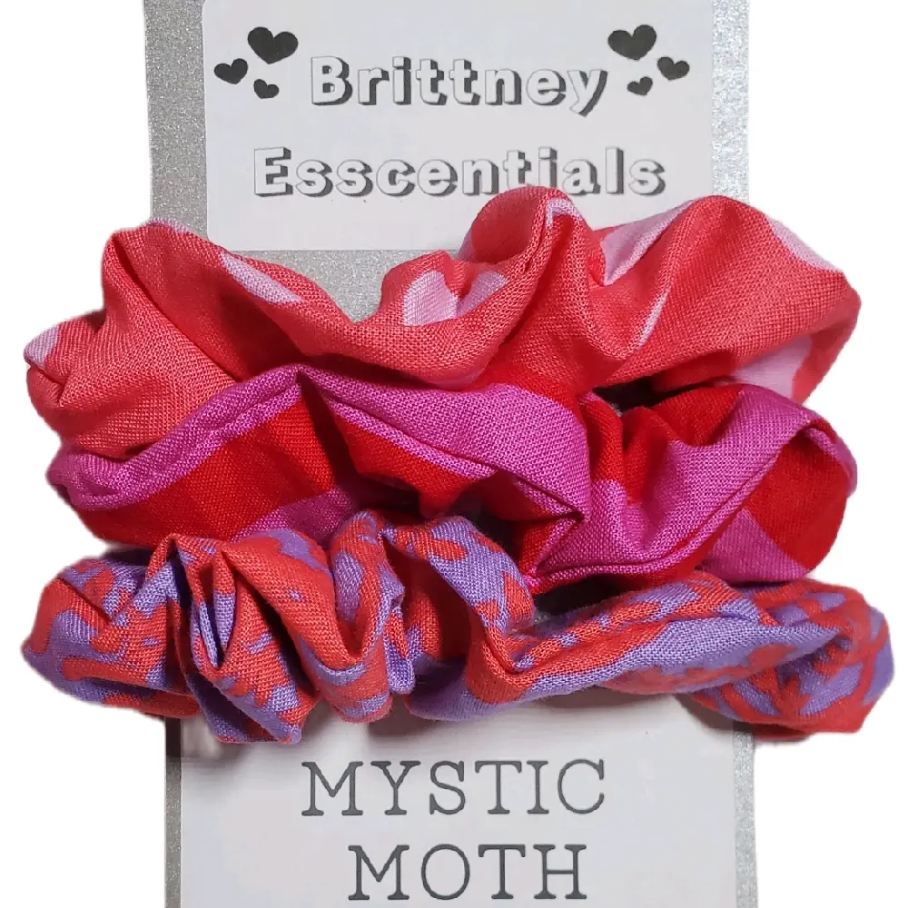 Brittney Esscentials Mystic Moth Scrunchie Set - Handmade Ethereal Flair Hair Accessories for Dreamers & Night Owls
