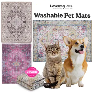 Lovewag Washable Dog Pads pack of 2, Eco-Friendly and Leak-Proof Design, Multi Design Option: Caramel Creme, Willow Weave, Honey Harvest, Grey Drift , 16" x 24" & 36" x 48"& 24.5" x 24.5"