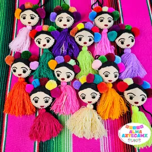 Mexican Tassel Embroidered Felt / Handbag Keychain
