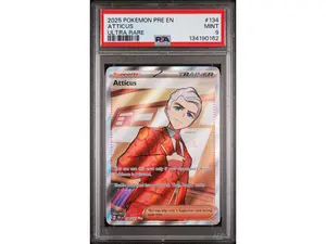 2025 Pokemon Scarlet and Violet Prismatic Evolutions Ultra Rare Atticus #134 PSA 9