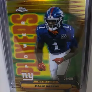 Topps Chrome Malik Nabers New York Giants 29/50 POWER PLAYERS INSERT Raw sports single card