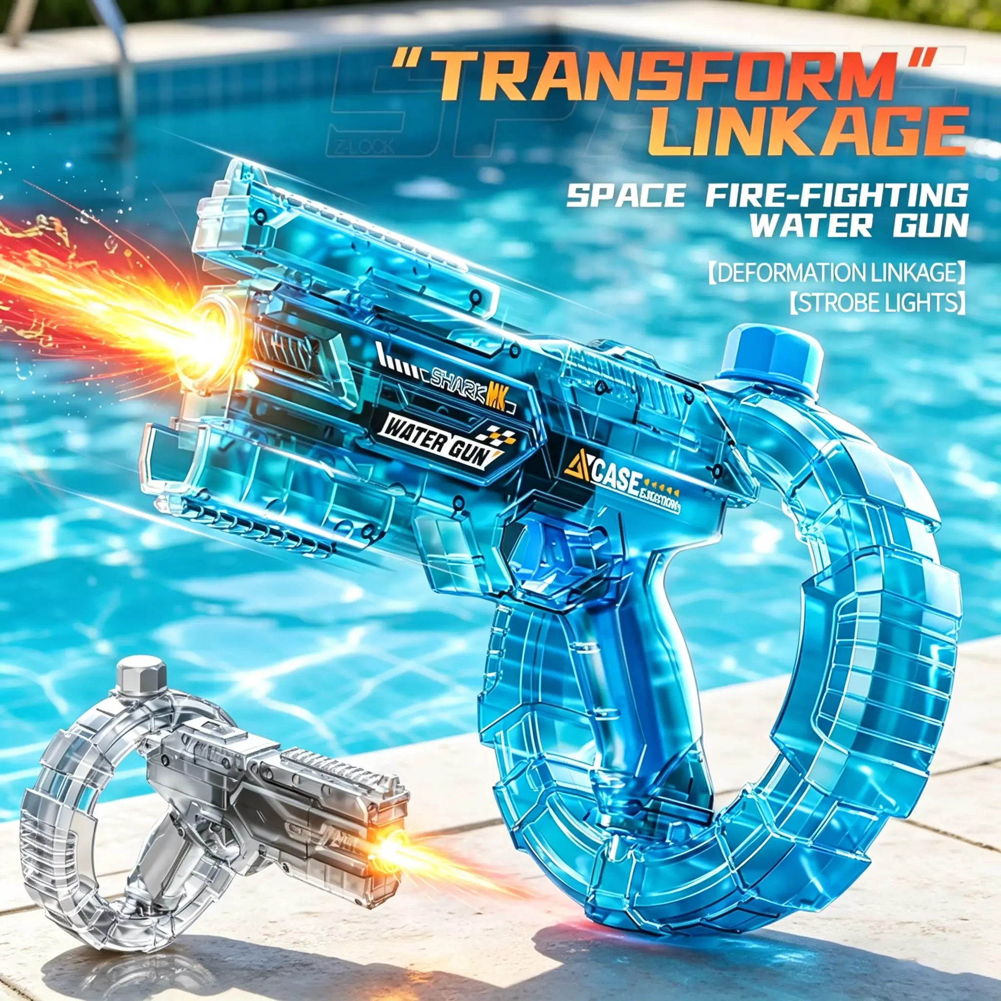 Electric Water Blaster with Lights & Sound Effects, Automatic Water Gun for Kids & Adults, Powerful Water Pistol for Pool, Beach, Backyard & Summer Vibes