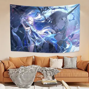 This Cartethyia wuthering waves, decorative tapestry background cloth thickened soundproof tapestry, velvet thermal tapestry, bedroom living room office decorative tapestry, fine and beautiful printing, the perfect Christmas gift for family and friends.