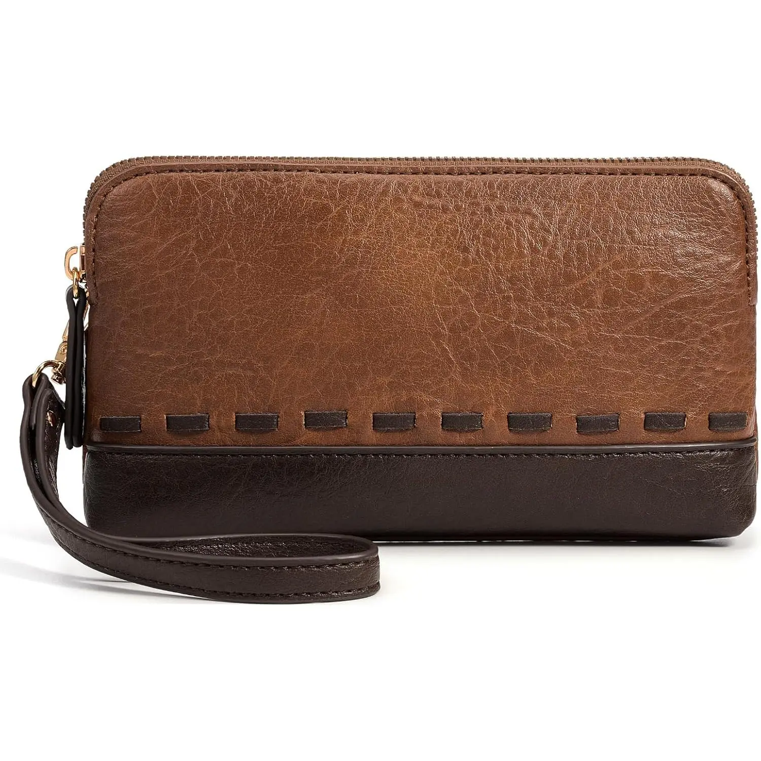 Women's Small Wristlet Clutch, Vegan PU Leather Solid Shoulder Clutch Wallet with RFID Blocking for Travel, Maternity, Baby