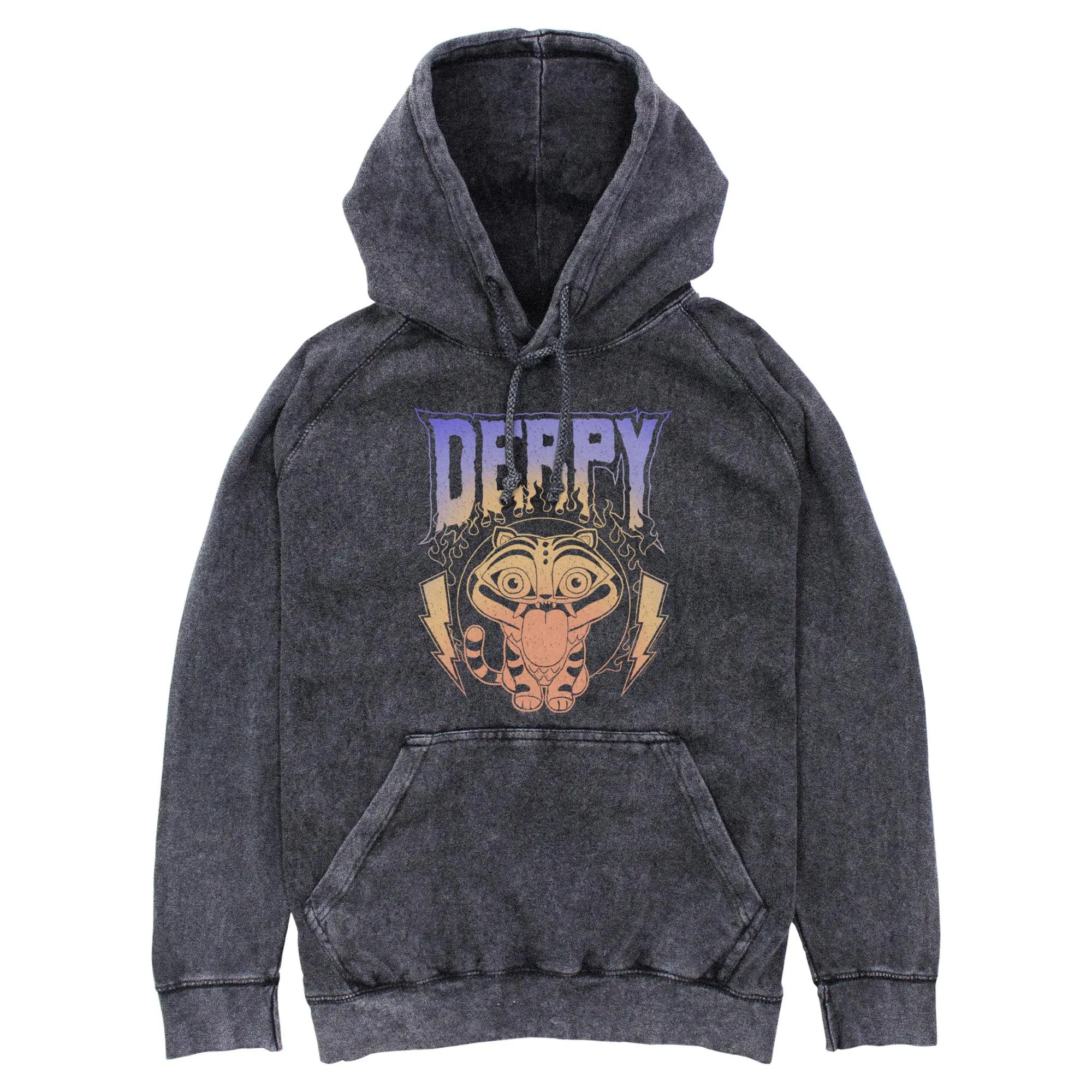 Men's KPop Demon Hunters Mythic Lightning Derpy Menswear Pullover, Casual Long Sleeve Lightweight Hoodie Sweatshirt