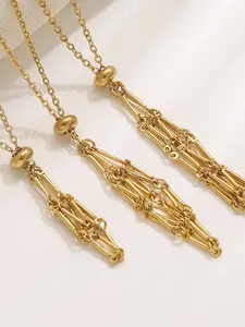 Stainless Steel Mesh Cage Necklace with Gemstone Inlay, Adjustable Pocket Pendant Jewelry, Chain Link Necklace, 1 Piece Pack, Elegant Accessory, Single Gem Necklace