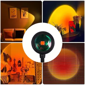 Sunset ambient light, LED night light, sunset light, projector light, photography fill light, romantic sunset light for bedrooms and living rooms, suitable for family gatherings, birthday gifts, car and room decorations, selfie backlighting.