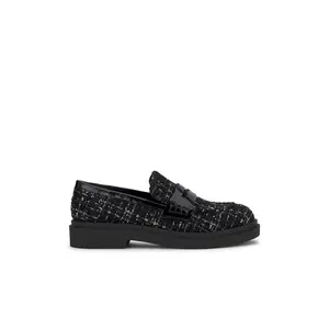 Xuris Loafer in Black Sequin Tweed - Stylish Footwear with Elegant Design and Comfortable Fit