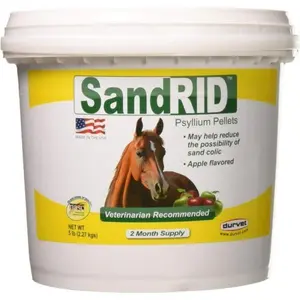 Durvet Sandrid Psyllium Pellets For Equine, Apple Flavored, 5lb Pail