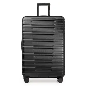 212 MAIN 30 in. Checked Large Boren Hardside Spinner Luggage - US0918130, Black, Hardshell Construction, Rugged Durability, Waterproof, Impact Absorb, Spinner Wheels, U.S. Traveler Design