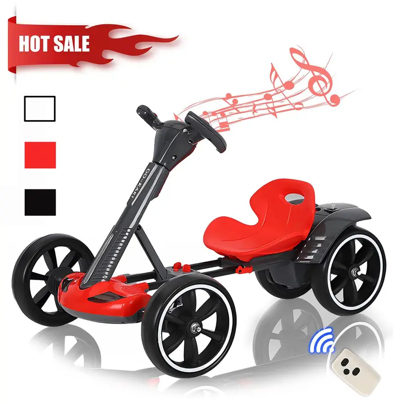 Honeyjoy Green & Black Pedal Go Kart For Kids – 4-Wheel Ride On Toy With Adjustable Seat