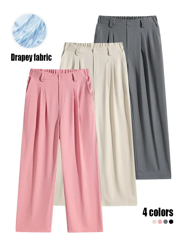Loose Waist Business Casual Pants Yoga Pants Women Wide Leg Pants with Pockets Comfortable Athletic Sweatpants Minimalist