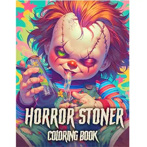 Horror Stoner Coloring Book: 50 Coloring Pages Spooky and Cute Chibi Horror Trippy For Relaxation and Stress Relief little spooky stress-free coloring whimsical drawing