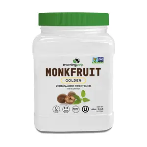 Morning Pep Monk Fruit Sweetener, golden Sugar Substitute, 2.5 lb, Keto Friendly, 1:1 Sugar Replacement, Zero Calorie, Non-GMO, Kosher, Golden - 2.5 lb