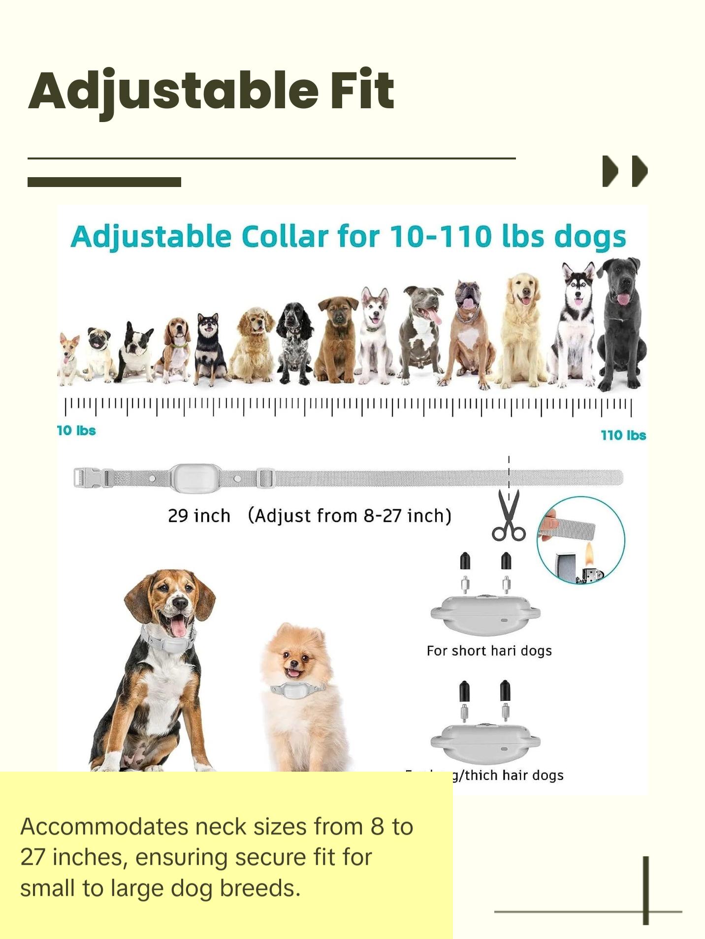 Dog Shock Collar, Dog Training Collar with Remote, Shock Collar for Dogs with Beep, Vibration, Safe Shock, Rechargeable Waterproof Dog Collar for Small Medium Large Dogs