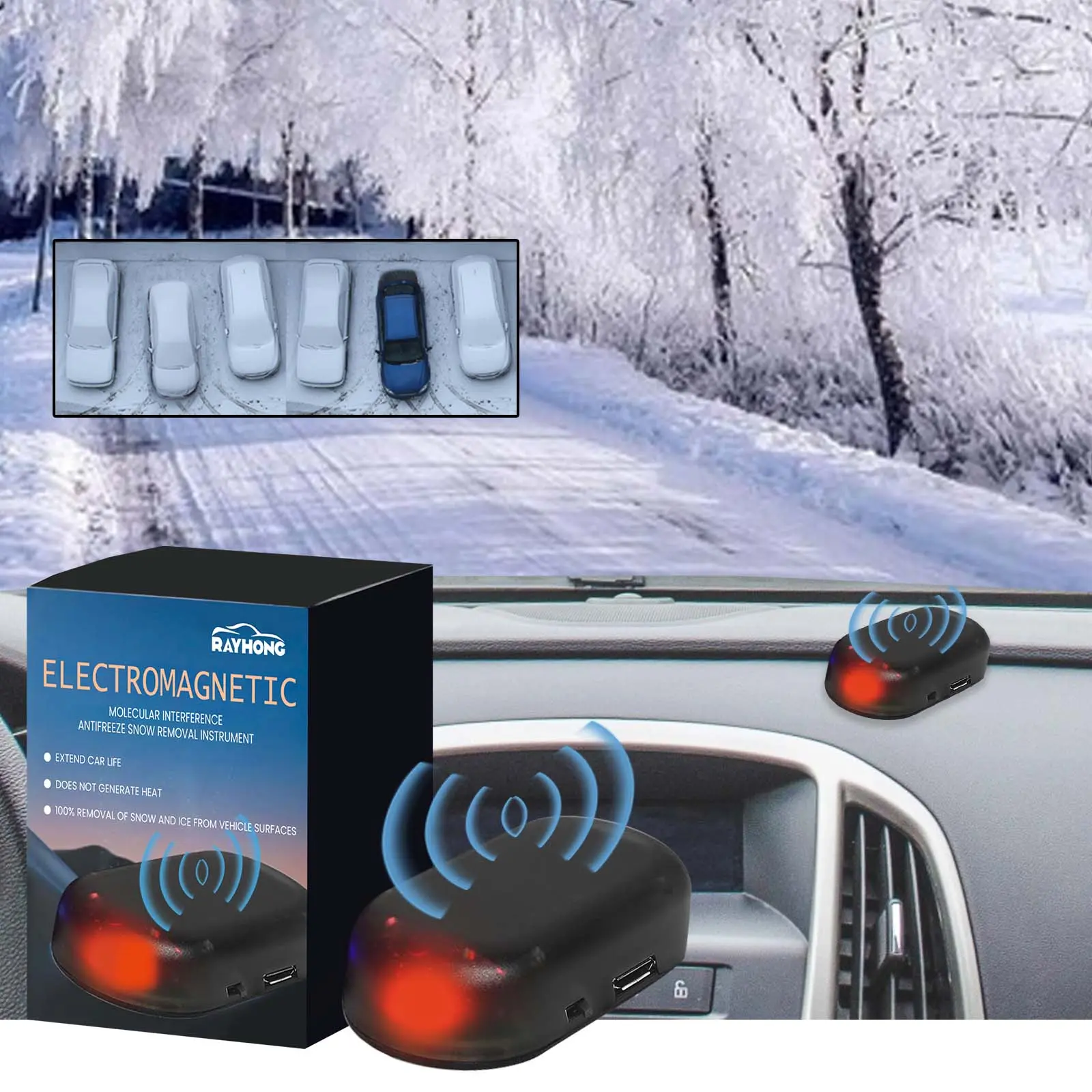 Rayhong Automotive Snow Removal Tools, Glass Deicing Snow Melting Fast Portable Mini Deicer