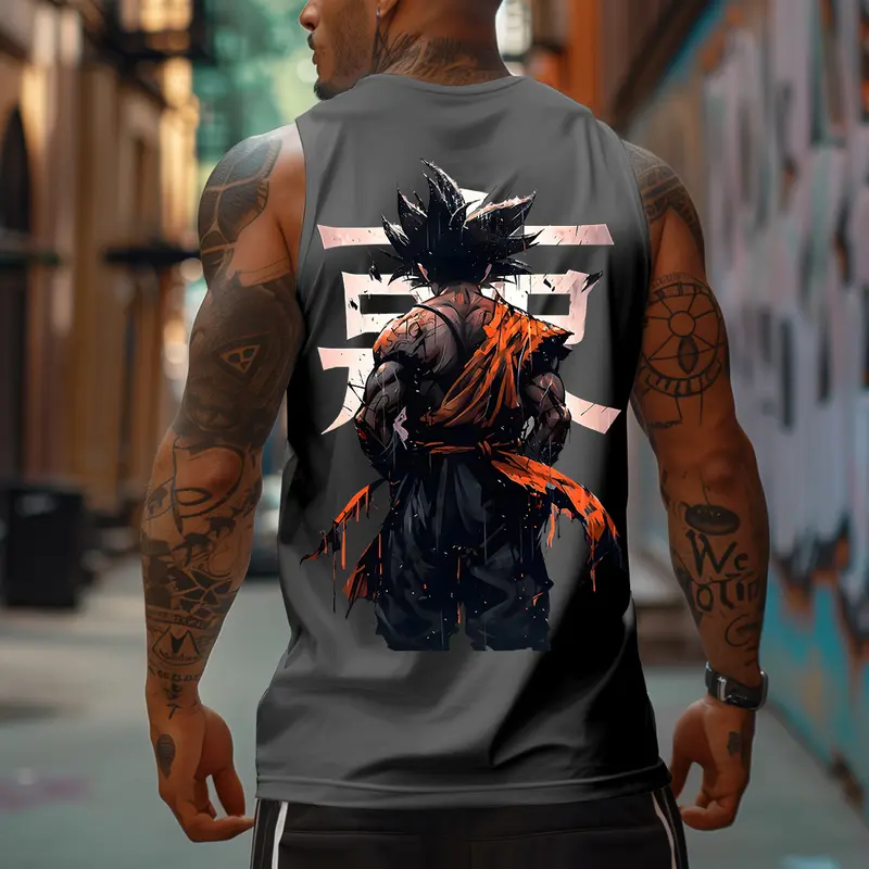 Dragon Ball DBZ Son Gohan Unisex Summer outfits men streetwear 80s 90s graphic tees cotton Anime tank tops men gifts