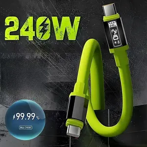 Radea 240w Super Fast Charging Cable, USB-C to USB-C Silicone Charger, Compatible with Type-C/PD Interfaces, Data Line for Phones & Laptops