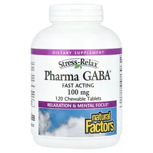Natural Factors Stress-Relax®, Pharma GABA®, 100 mg, 120 Chewable Tablets