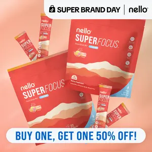 Nello Superfocus Travel Packets Bundle (2-Pack): Nootropic Drink Mix with Lion’s Mane, Rhodiola & Alpha-GPC – Supports Memory, Brain Health & Mental Stamina, Enhances Clarity & Sharpness, Helps Fight Brain Fog