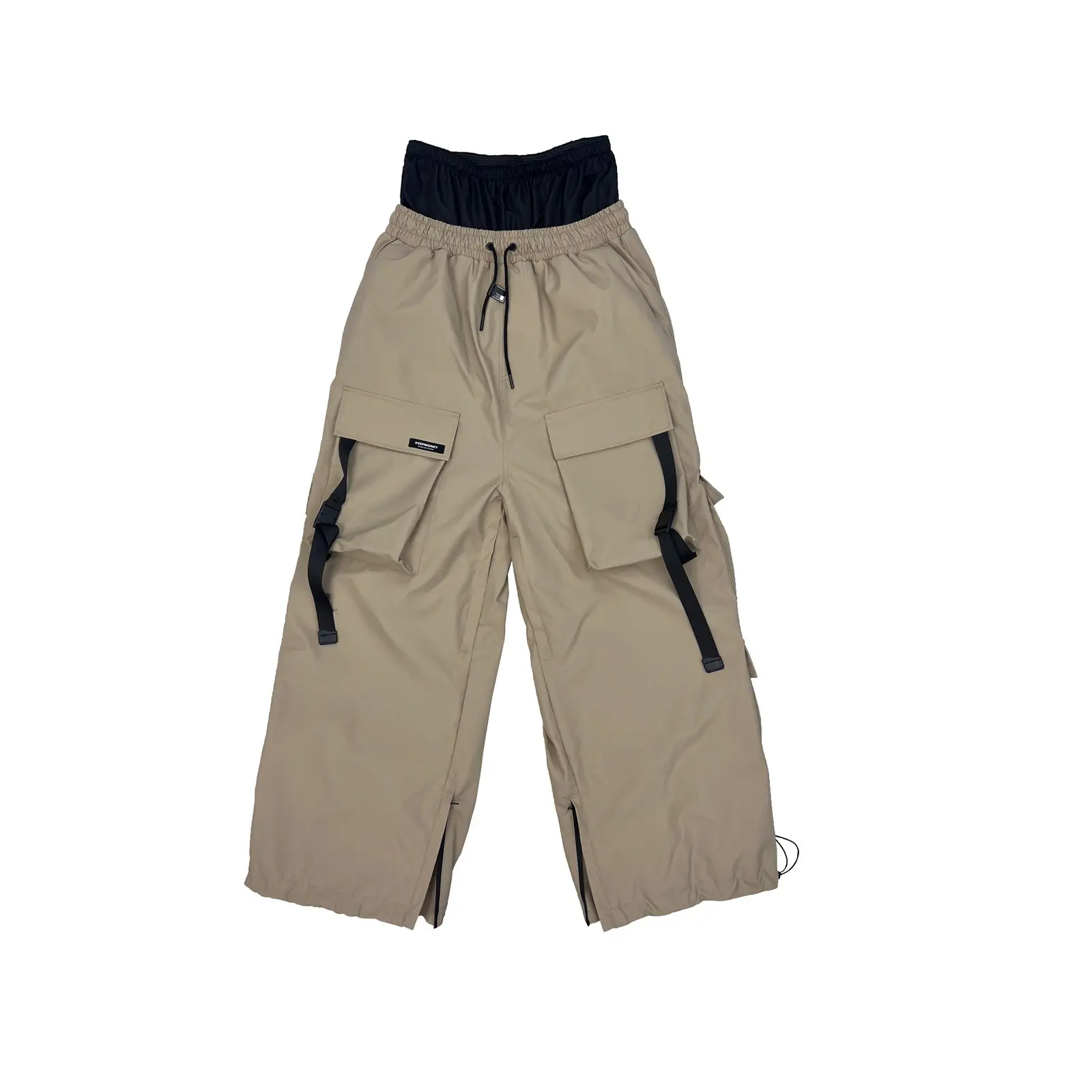 YK47 khaki ski pants with snow skirt wit