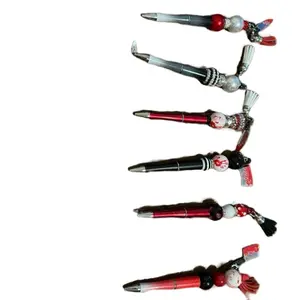 Horror Pens with Unique Beaded Caps and Tassels for Creepy Writing Experience