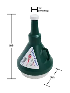 Dark Green Funnel 328- Plastic Funnel With Dual Caps For Easy Clean Up