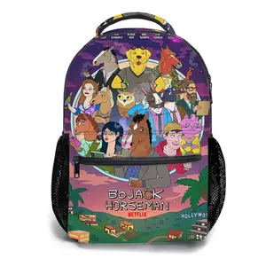 BoJack-Horseman-Backpacks for Girls, Cute School Backpack for Girls Boys, Aesthetic Bookbag for Teens, Lightweight Classic Backpack for Travel, Work, Picnic A-18