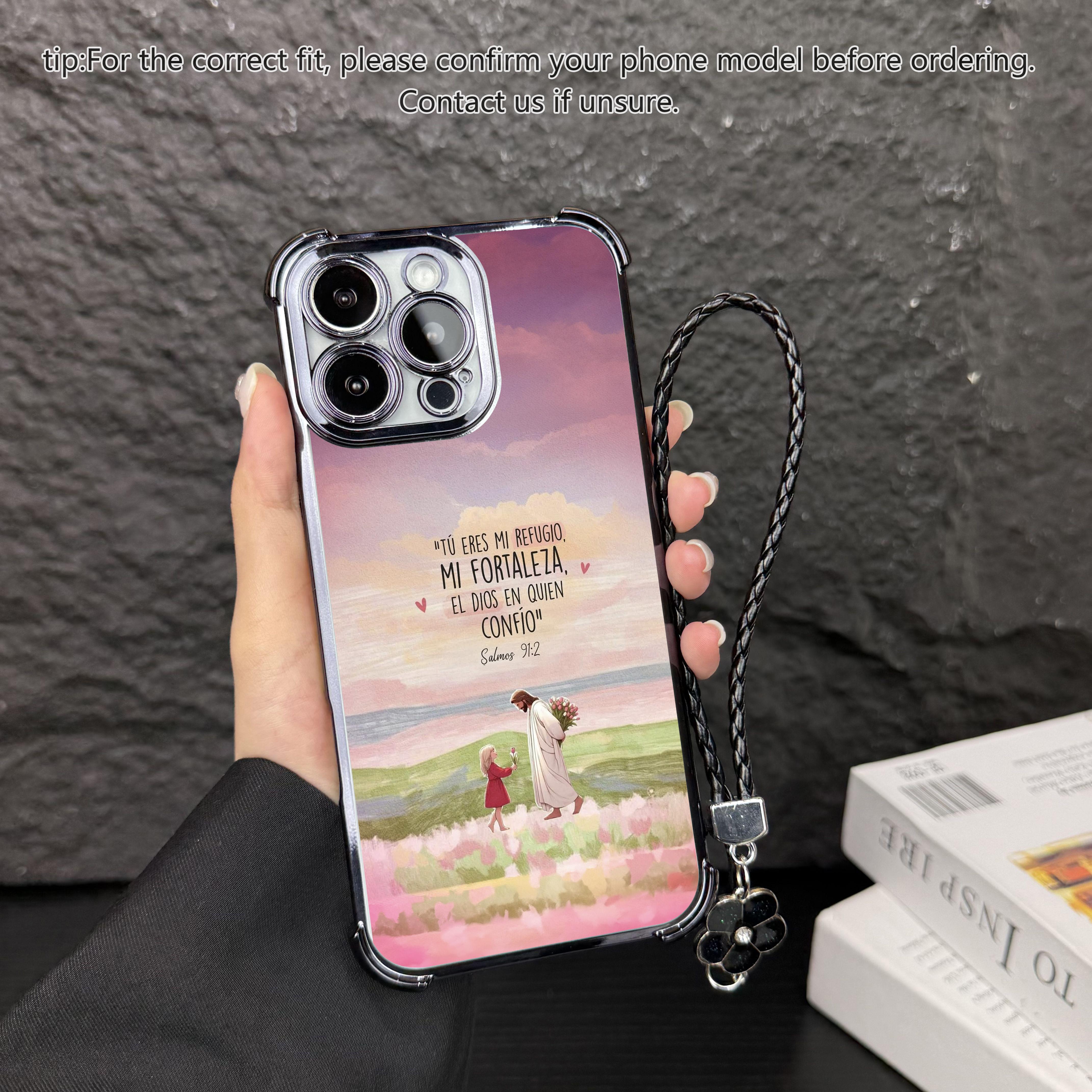 Oil painting style faith hanging rope phone case, airbag anti fall protection, electroplated border TPU phone protective case, suitable for iPhone 17 Pro Max, Air, 16, 15 Plus, 14, 13, 12, 11 and Samsung Galaxy S25, S24, S23, S22 Christ phone cases. A161 Oil painting style faith hanging rope phone case, airbag anti fall protection, electroplated border TPU phone protective case, suitable for iPhone 17 Pro Max, Air, 16, 15 Plus, 14, 13, 12, 11 and Samsung Galaxy S25, S24, S23, S22 Christ phone cases. A161